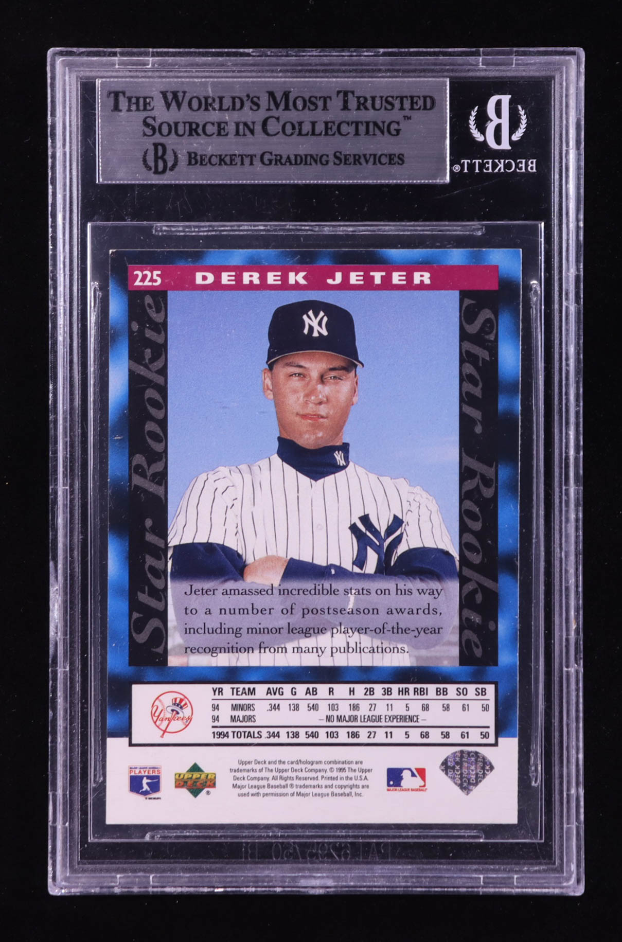 Derek Jeter Signed 1995 Upper Deck #225 (BGS) at PristineAuction.com Derek Jeter Signed 1995 Upper Deck #225 (BGS) at PristineAuction.com