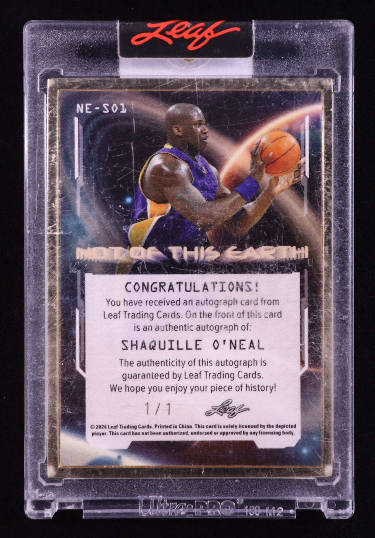Shaquille O'Neal 2024 Leaf Decadence Not of this Earth Autographs Gold #NESO1 #1/1 at PristineAuction.com Shaquille O'Neal 2024 Leaf Decadence Not of this Earth Autographs Gold #NESO1 #1/1 at PristineAuction.com