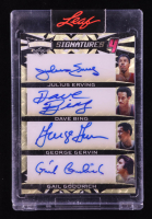 Julius Erving / Dave Bing / George Gervin / Gail Goodrich 2023 Leaf Vibrance Signatures 4 Gold #VS41 #1/1 at PristineAuction.com