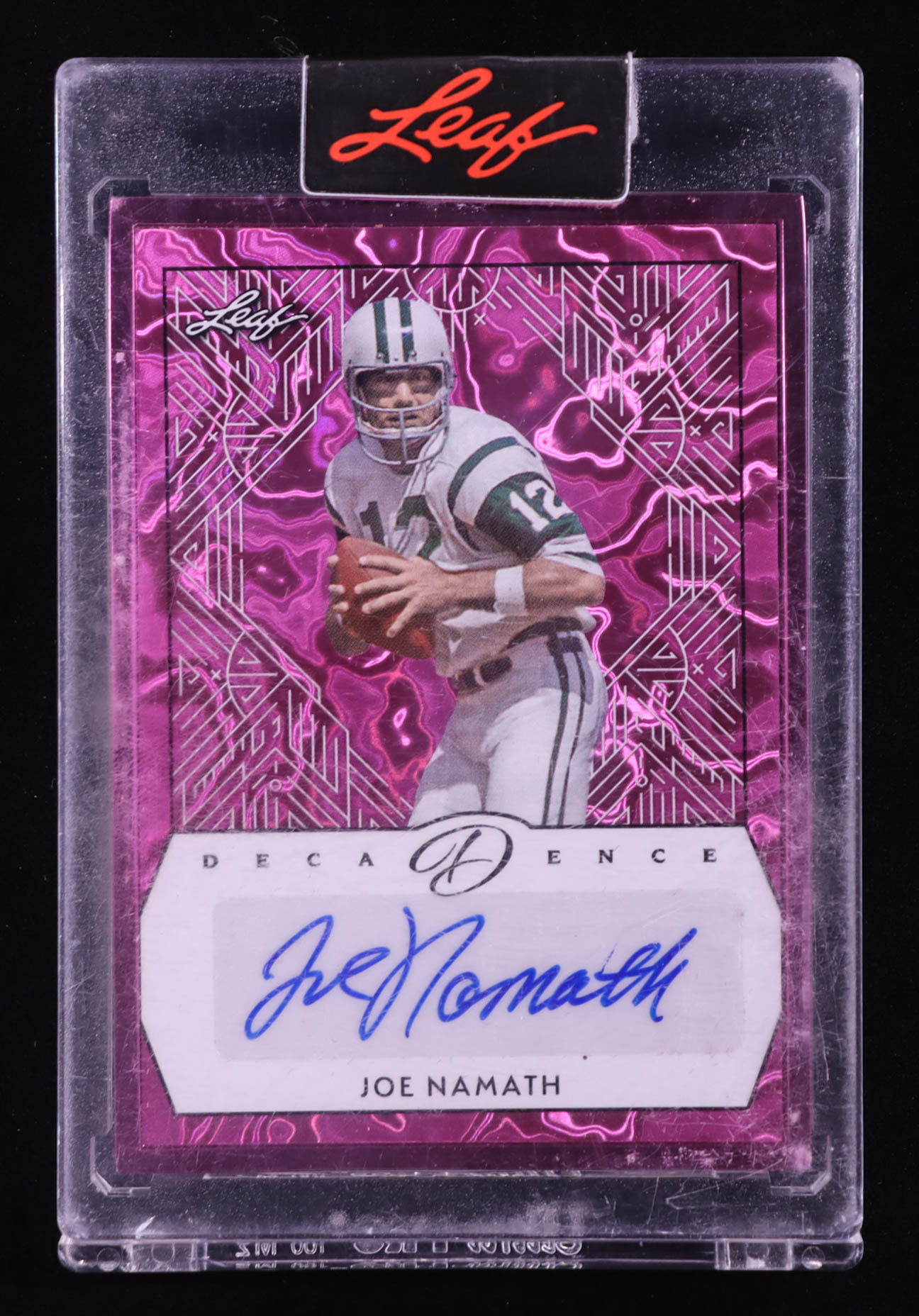 Joe Namath 2024 Leaf Decadence Autographs Pink #BAJN1 #2/3 at PristineAuction.com Joe Namath 2024 Leaf Decadence Autographs Pink #BAJN1 #2/3 at PristineAuction.com