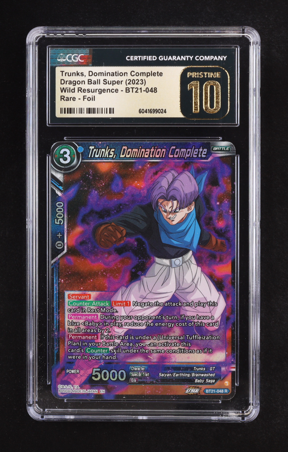 Trunks 2023 Dragonball Super Domination Complete Wild Resurgence #BT21048 (CGC Pristine 10) at PristineAuction.com Trunks 2023 Dragonball Super Domination Complete Wild Resurgence #BT21048 (CGC Pristine 10) at PristineAuction.com