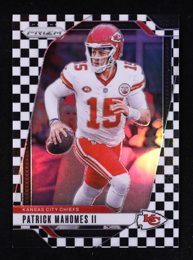 Patrick Mahomes II 2024 Panini Prizm Prizms Black and White Checker #138 at PristineAuction.com Patrick Mahomes II 2024 Panini Prizm Prizms Black and White Checker #138 at PristineAuction.com