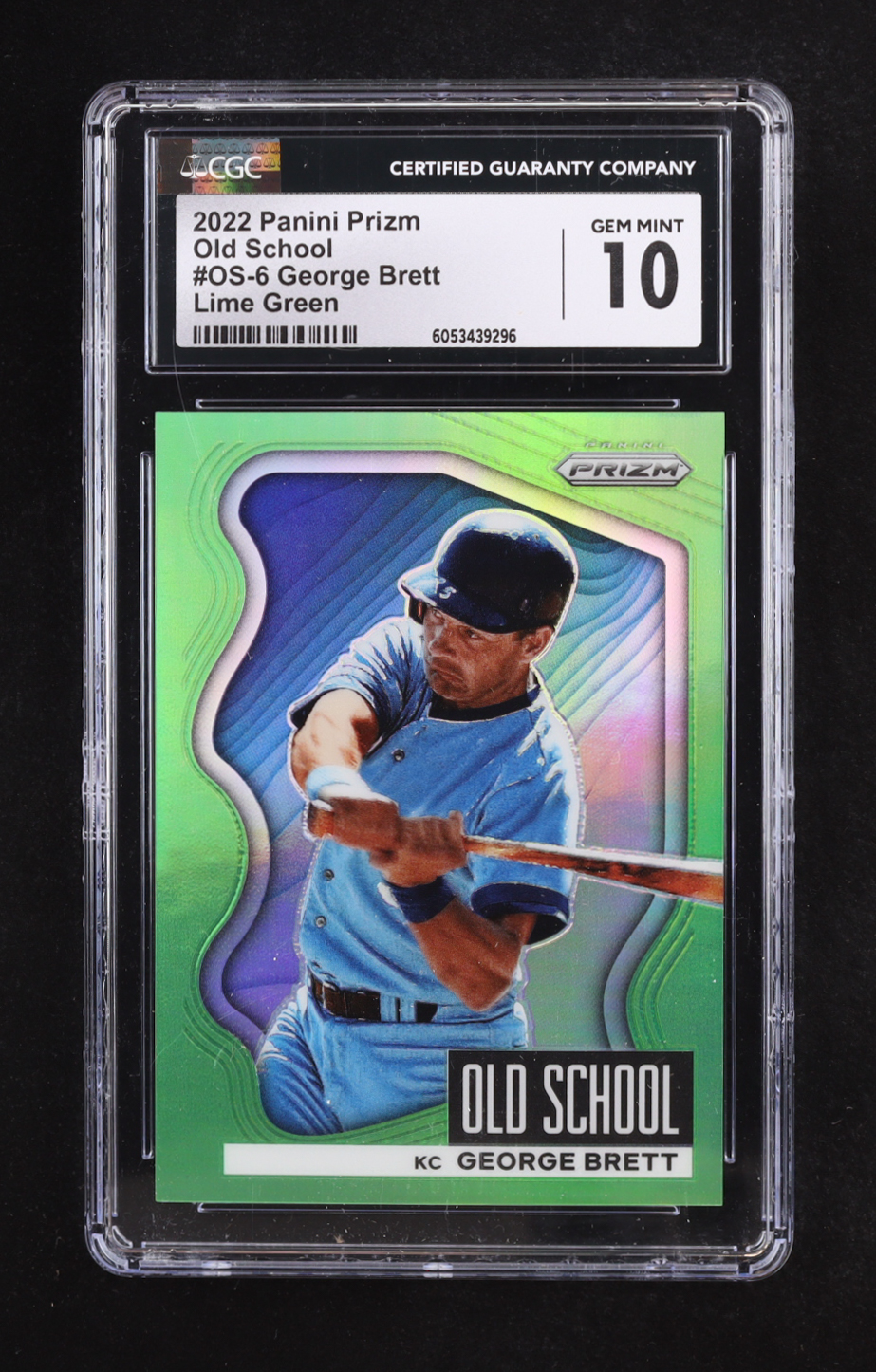 George Brett 2022 Panini Prizm Old School Lime Green #OS6 #59/125 (CGC 10) at PristineAuction.com George Brett 2022 Panini Prizm Old School Lime Green #OS6 #59/125 (CGC 10) at PristineAuction.com