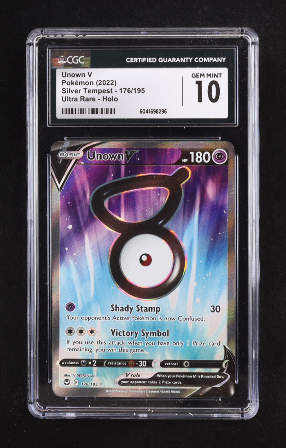 Unown 2022 Pokemon Silver Tempest #176 Holo (CGC 10) at PristineAuction.com Unown 2022 Pokemon Silver Tempest #176 Holo (CGC 10) at PristineAuction.com