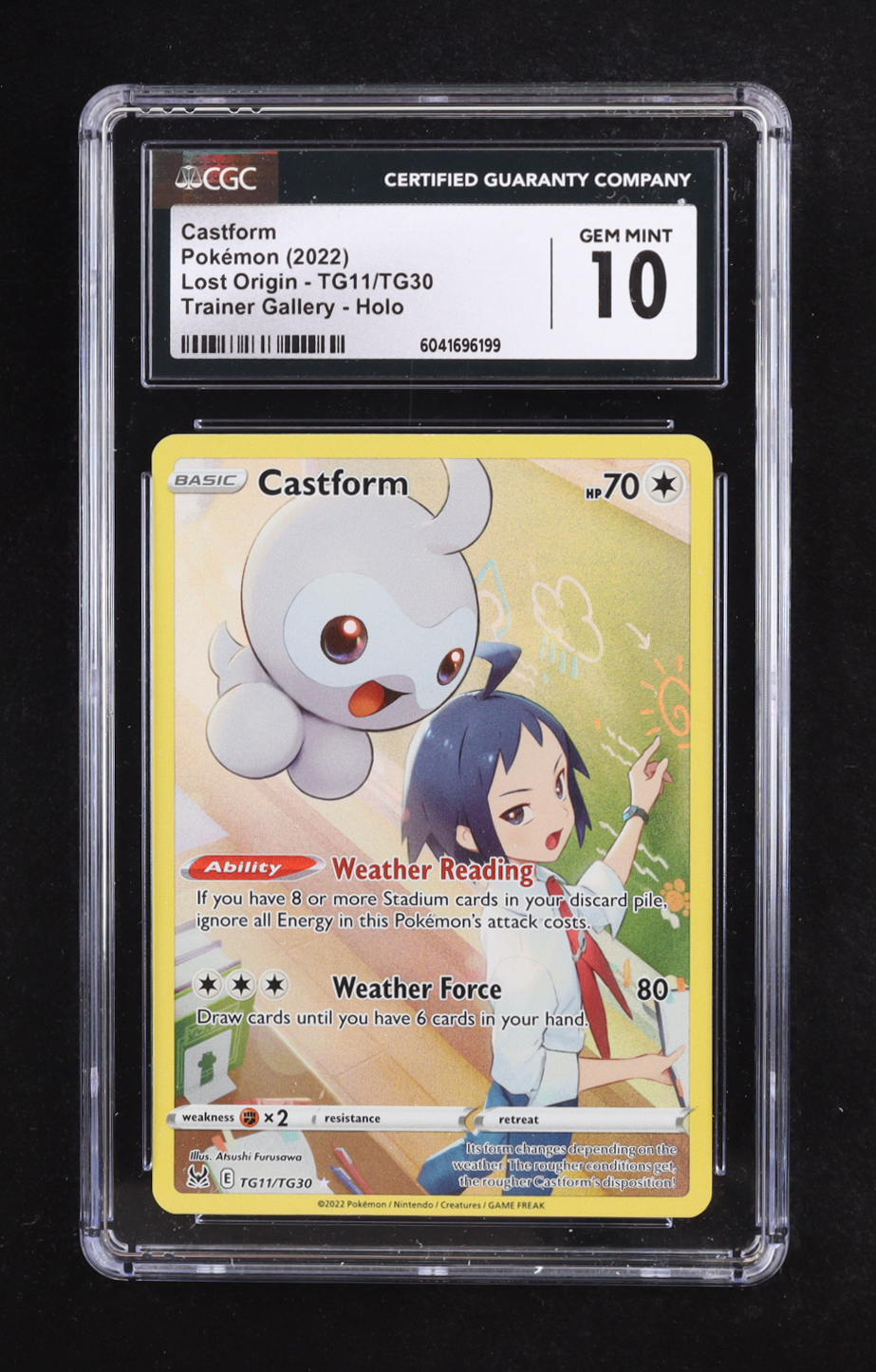 Castform 2021 Pokemon Sword and Shield Last Origin Trainer Gallery #TG30 Holo (CGC 10) at PristineAuction.com Castform 2021 Pokemon Sword and Shield Last Origin Trainer Gallery #TG30 Holo (CGC 10) at PristineAuction.com