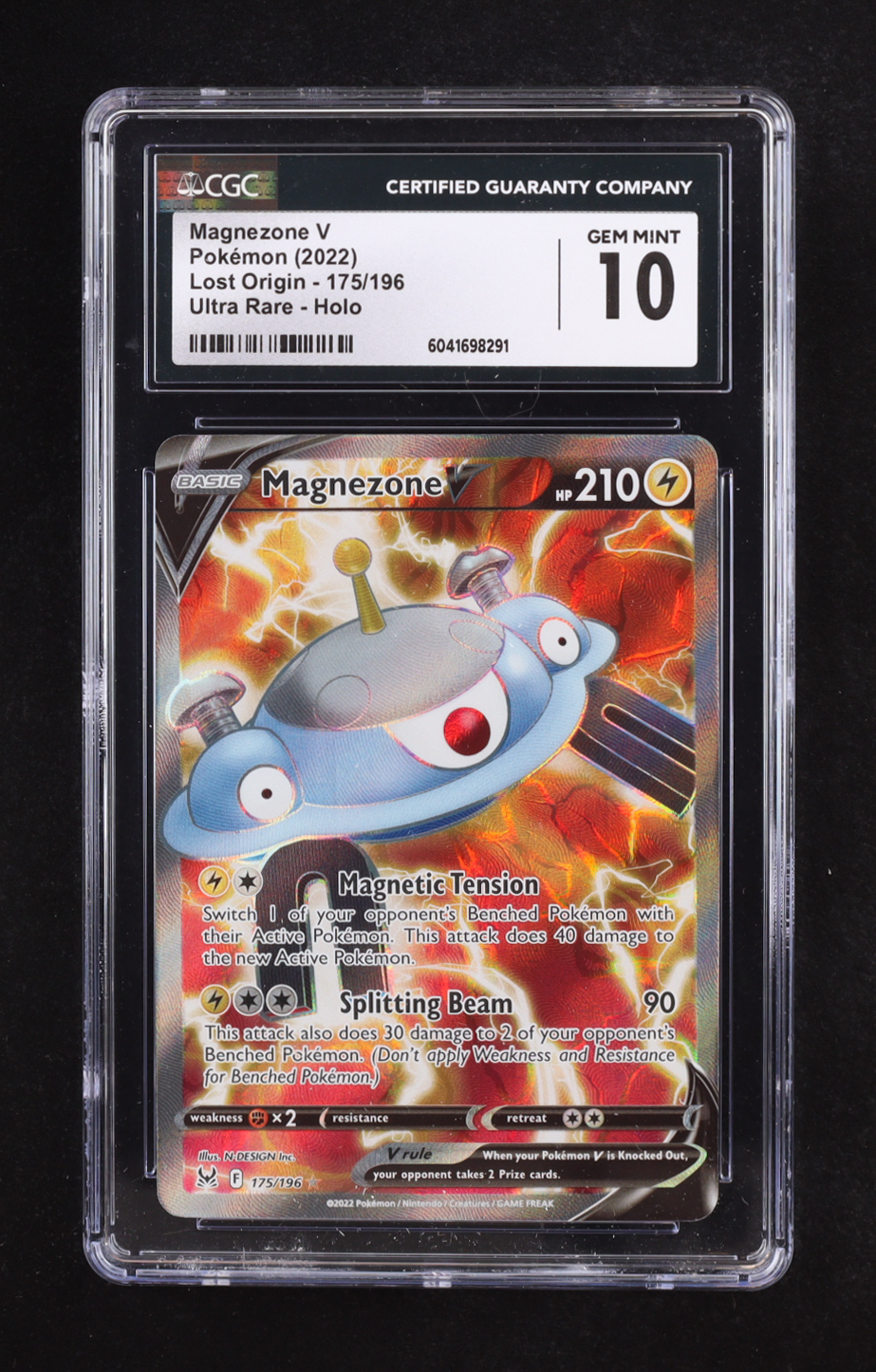 Magnezone V 2022 Pokemon Sword and Shield Lost Origin #175 Holo (CGC 10) at PristineAuction.com Magnezone V 2022 Pokemon Sword and Shield Lost Origin #175 Holo (CGC 10) at PristineAuction.com