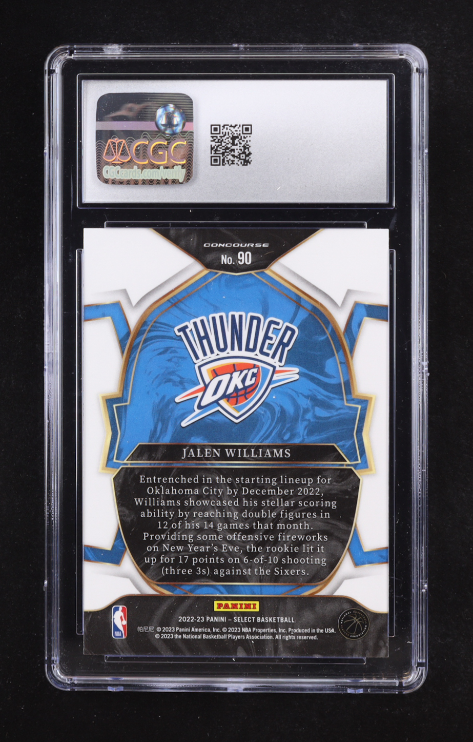 Jalen Williams 2022-23 Select Retail #90 RC (CGC 10) at PristineAuction.com Jalen Williams 2022-23 Select Retail #90 RC (CGC 10) at PristineAuction.com