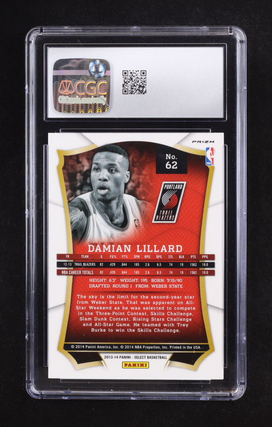 Damian Lillard 2013-14 Select Silver #62 (CGC 10) at PristineAuction.com Damian Lillard 2013-14 Select Silver #62 (CGC 10) at PristineAuction.com