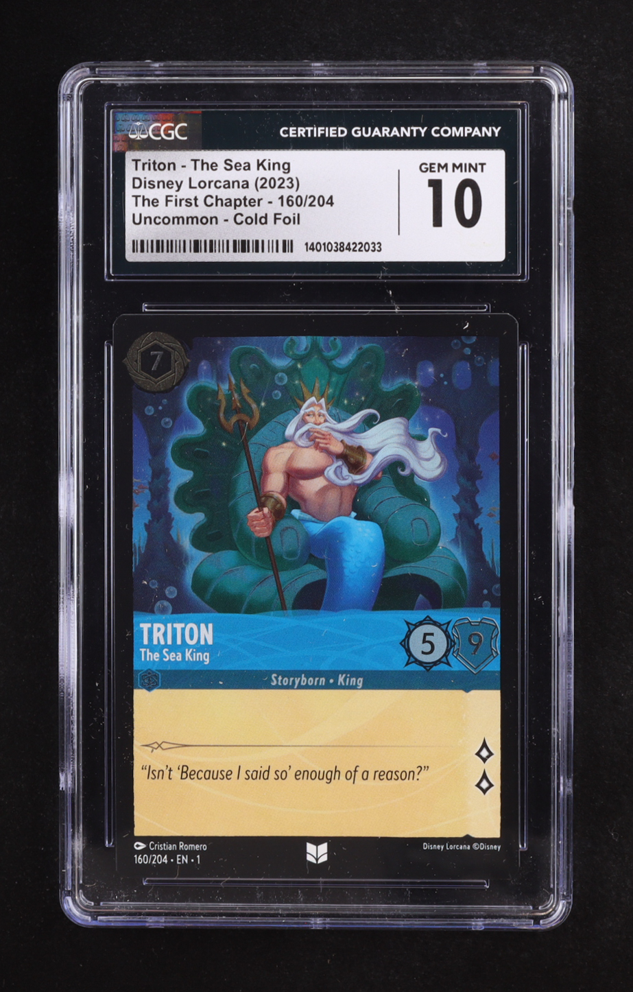 Triton 2023 Disney Lorcana The Sea King / The First Chapter #160 (CGC 10) at PristineAuction.com Triton 2023 Disney Lorcana The Sea King / The First Chapter #160 (CGC 10) at PristineAuction.com