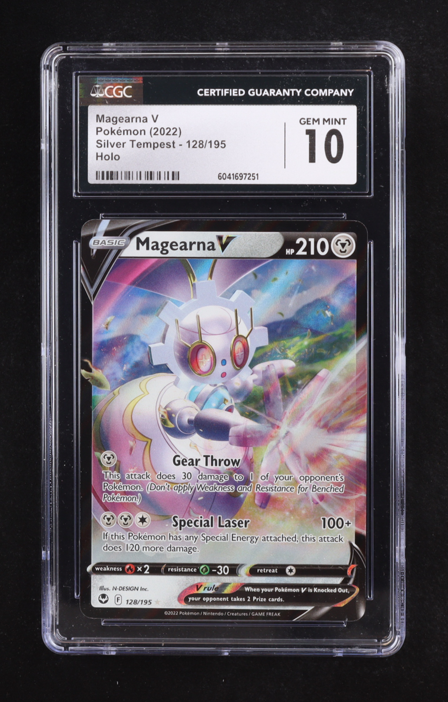 Magearna V 2022 Pokemon Silver Tempest #128 Holo (CGC 10) at PristineAuction.com Magearna V 2022 Pokemon Silver Tempest #128 Holo (CGC 10) at PristineAuction.com