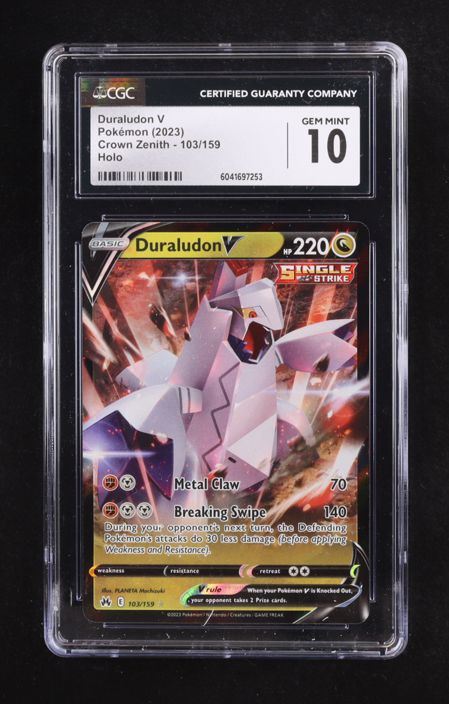 Duraludon V 2023 Pokemon Crown Zenith #103 (CGC 10) at PristineAuction.com Duraludon V 2023 Pokemon Crown Zenith #103 (CGC 10) at PristineAuction.com