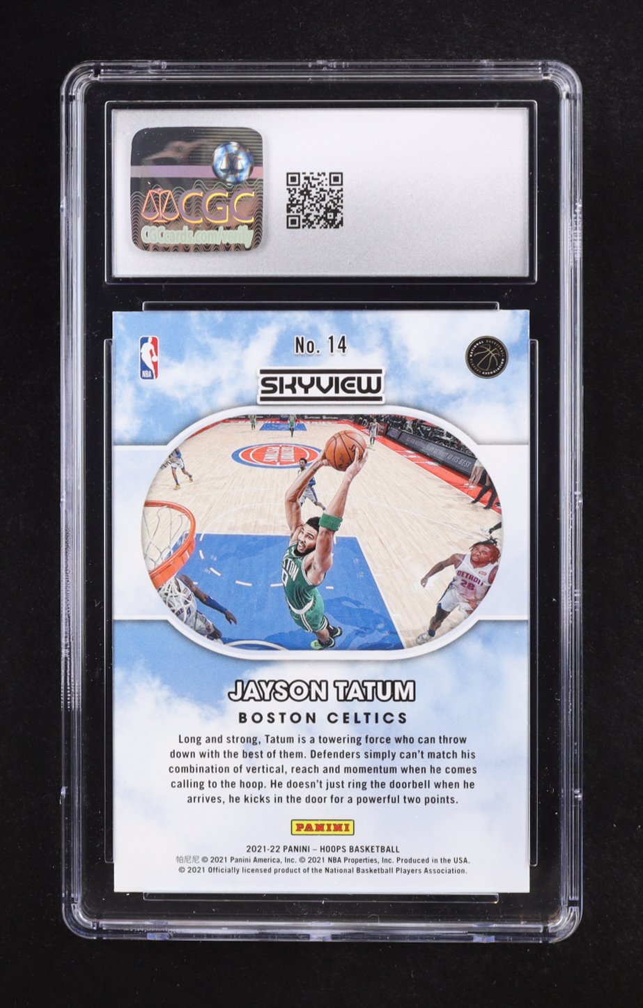 Jayson Tatum 2021-22 Hoops Winter Skyview Holo #14 (CGC 10) at PristineAuction.com Jayson Tatum 2021-22 Hoops Winter Skyview Holo #14 (CGC 10) at PristineAuction.com