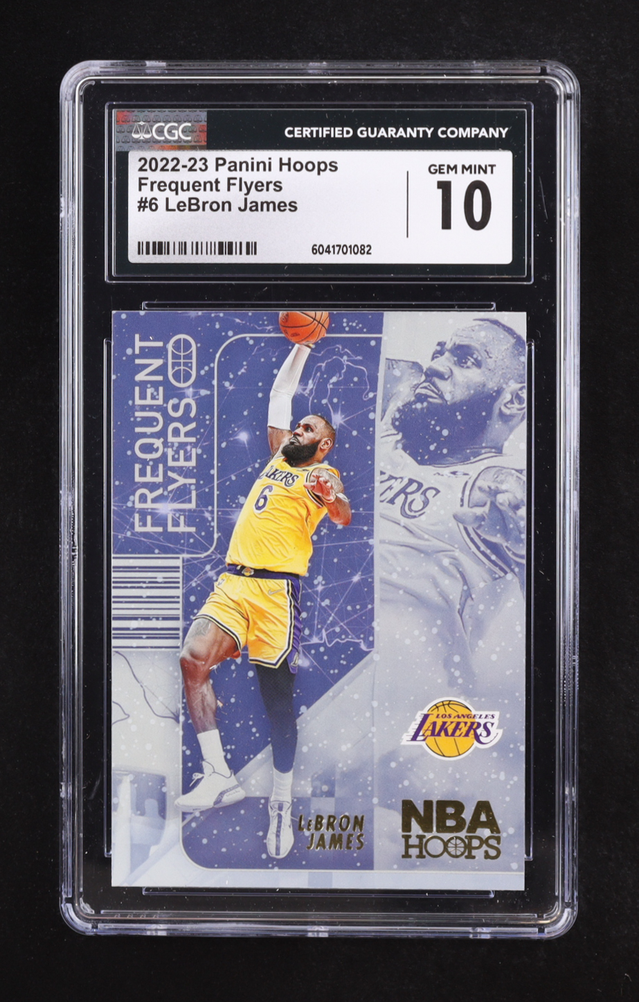 LeBron James 2022-23 Hoops Frequent Flyers #6 (CGC 10) at PristineAuction.com LeBron James 2022-23 Hoops Frequent Flyers #6 (CGC 10) at PristineAuction.com