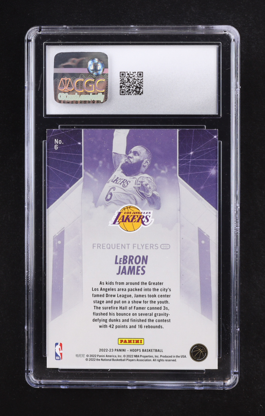 LeBron James 2022-23 Hoops Frequent Flyers #6 (CGC 10) at PristineAuction.com LeBron James 2022-23 Hoops Frequent Flyers #6 (CGC 10) at PristineAuction.com