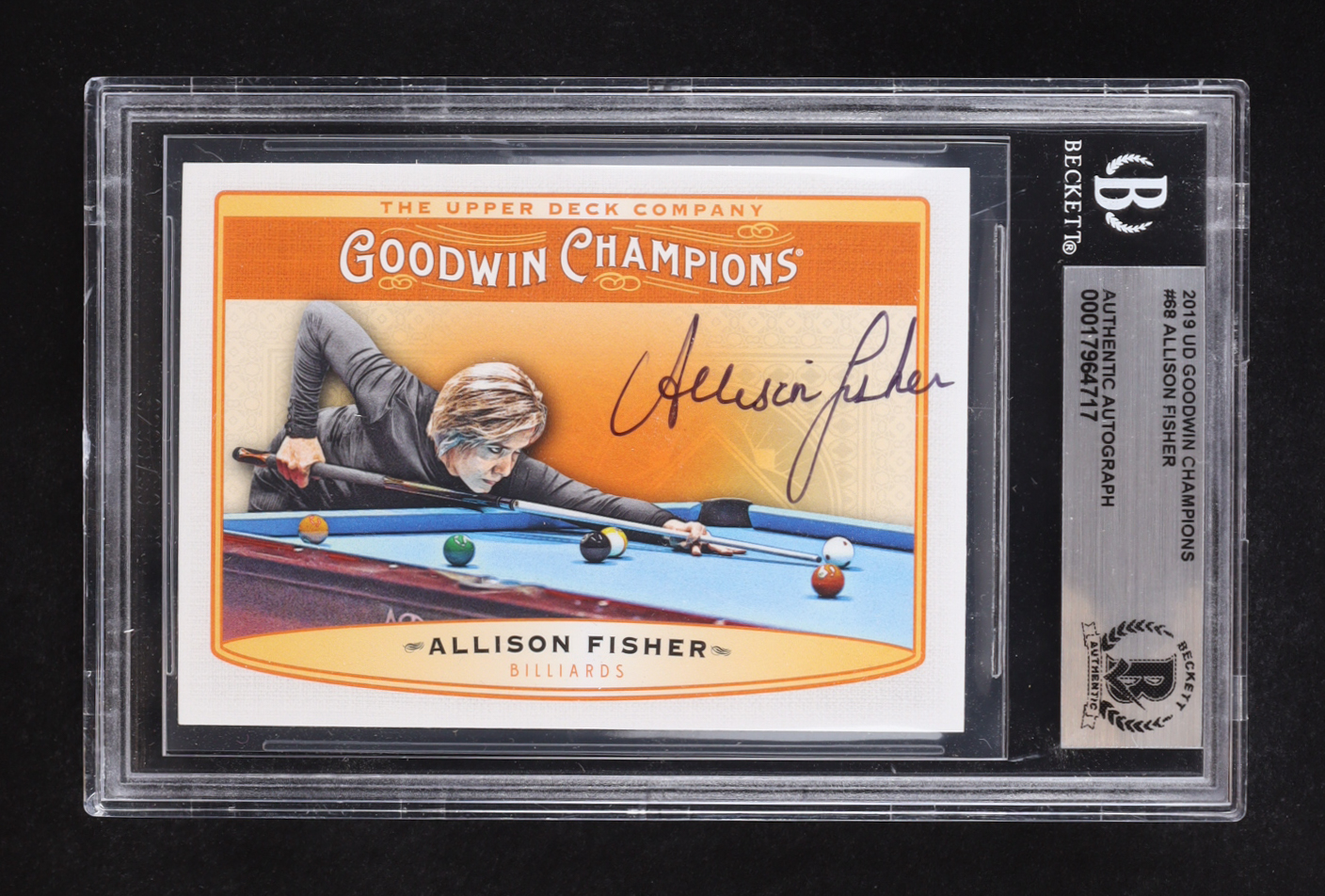 Allison Fisher Signed 2019 UD Goodwin Champions #68 (BGS) at PristineAuction.com Allison Fisher Signed 2019 UD Goodwin Champions #68 (BGS) at PristineAuction.com