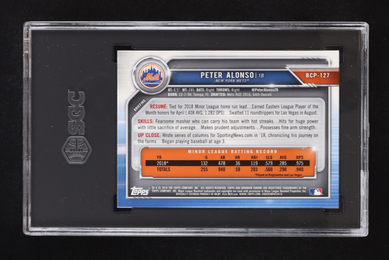 Peter Alonso 2019 Bowman Chrome Mega Box #BCP127 (SGC 10) at PristineAuction.com Peter Alonso 2019 Bowman Chrome Mega Box #BCP127 (SGC 10) at PristineAuction.com