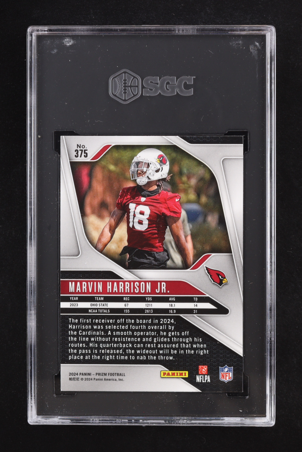 Marvin Harrison Jr. 2024 Panini Prizm #375 RC (SGC 9.5) at PristineAuction.com Marvin Harrison Jr. 2024 Panini Prizm #375 RC (SGC 9.5) at PristineAuction.com