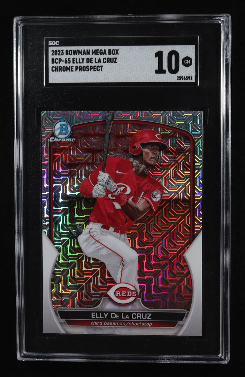Elly De La Cruz 2023 Bowman Chrome Prospect Mega Box #BCP65 RC (SGC 10) at PristineAuction.com Elly De La Cruz 2023 Bowman Chrome Prospect Mega Box #BCP65 RC (SGC 10) at PristineAuction.com