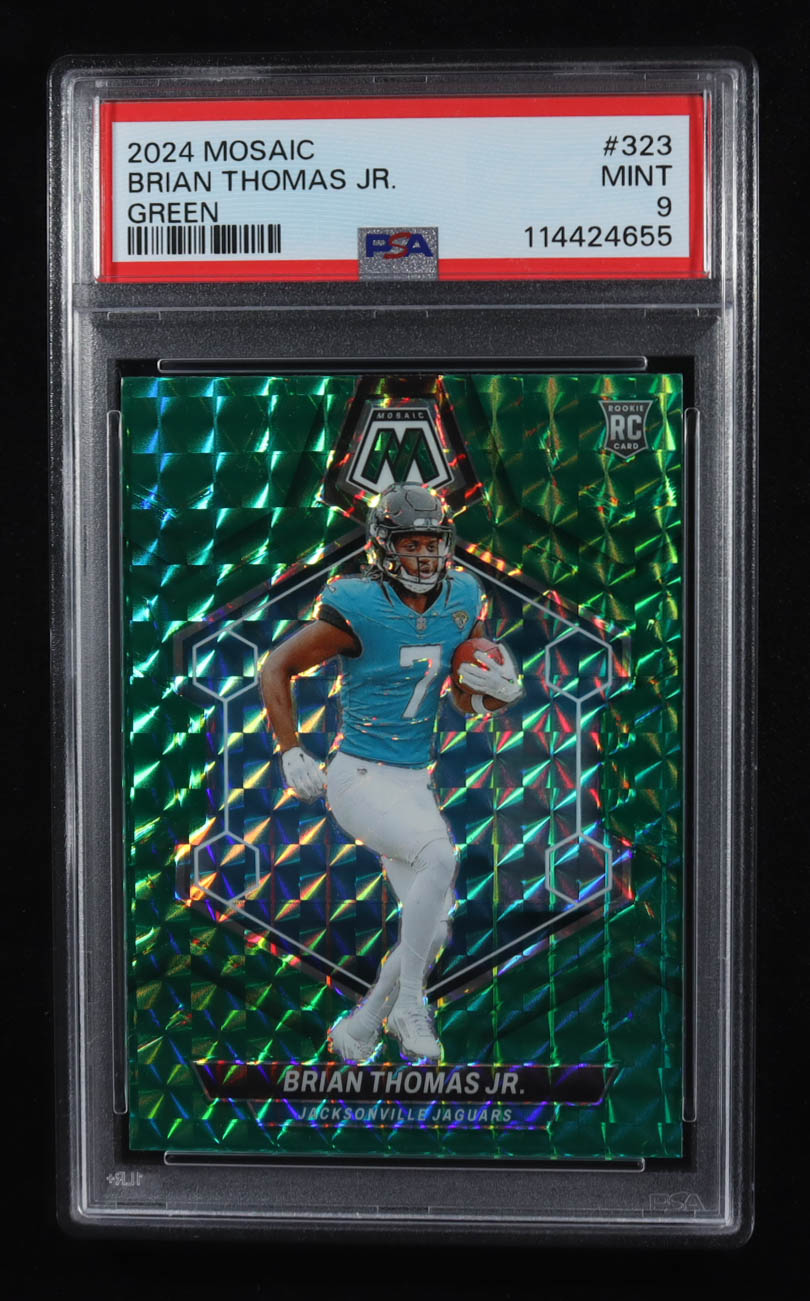 Brian Thomas Jr. 2024 Mosaic Mosaic Green #323 RC (PSA 9) at PristineAuction.com Brian Thomas Jr. 2024 Mosaic Mosaic Green #323 RC (PSA 9) at PristineAuction.com