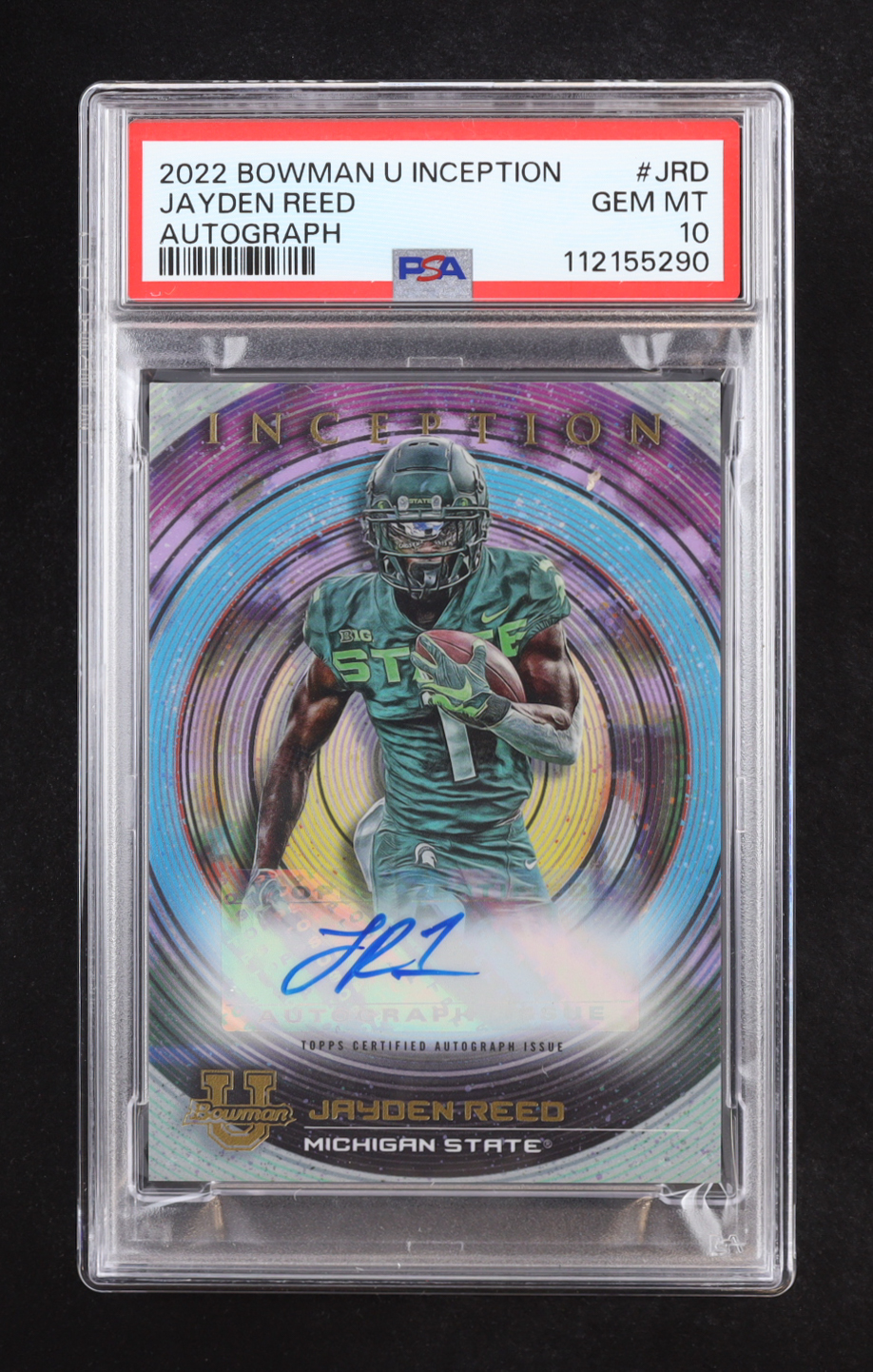 Jayden Reed 2022-23 Bowman Inception University Autographs #BIAJRD RC (PSA 10) at PristineAuction.com Jayden Reed 2022-23 Bowman Inception University Autographs #BIAJRD RC (PSA 10) at PristineAuction.com