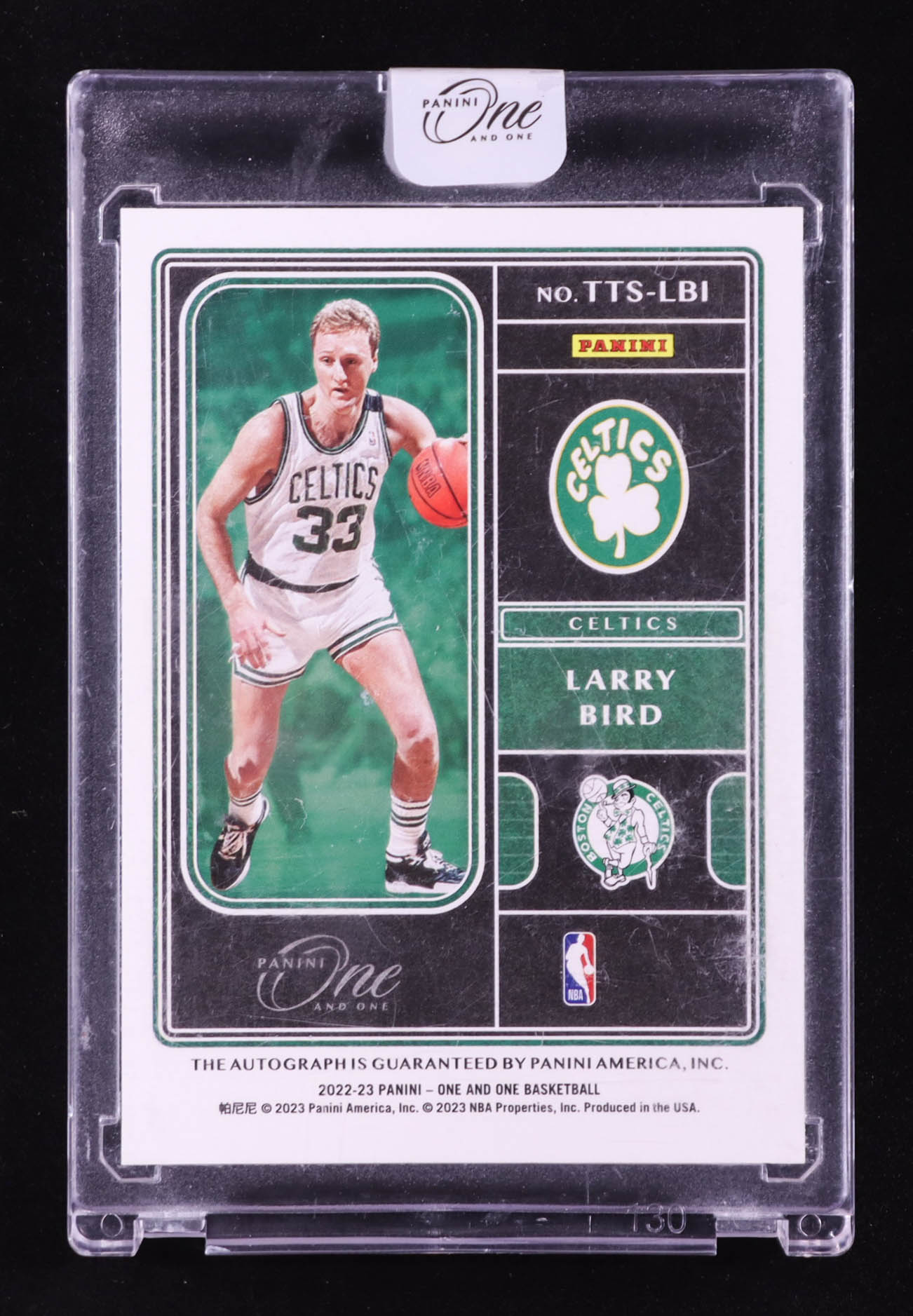 Larry Bird 2022-23 Panini One and One Team Titans Signatures #30 #46/49 at PristineAuction.com Larry Bird 2022-23 Panini One and One Team Titans Signatures #30 #46/49 at PristineAuction.com