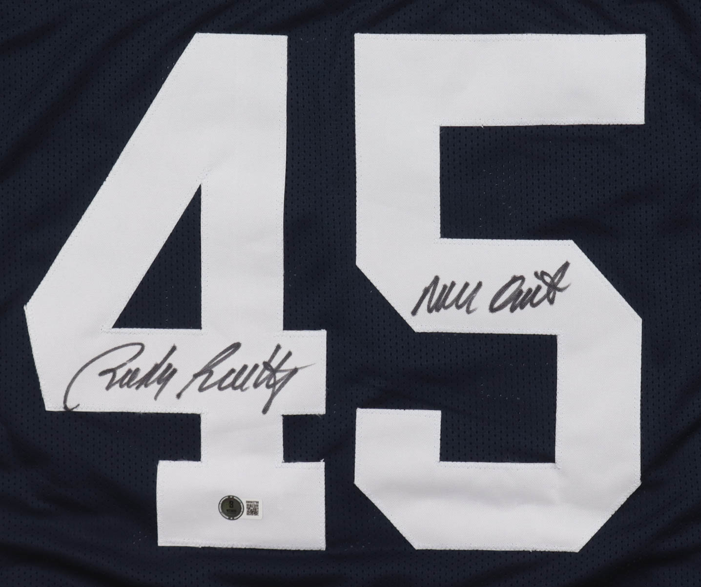 Rudy Ruettiger Signed Movie Quote Jersey Inscribed "Never Quit" (Beckett) at PristineAuction.com Rudy Ruettiger Signed Movie Quote Jersey Inscribed "Never Quit" (Beckett) at PristineAuction.com