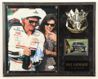Dale Earnhardt Sr. Signed Photo Plaque With 1996 Pinnacle Race Trading Card (JSA) at PristineAuction.com
