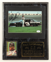 Dale Earnhardt Sr. Signed Photo Plaque With 1995 Raceway Classics Trading Card (JSA) at PristineAuction.com