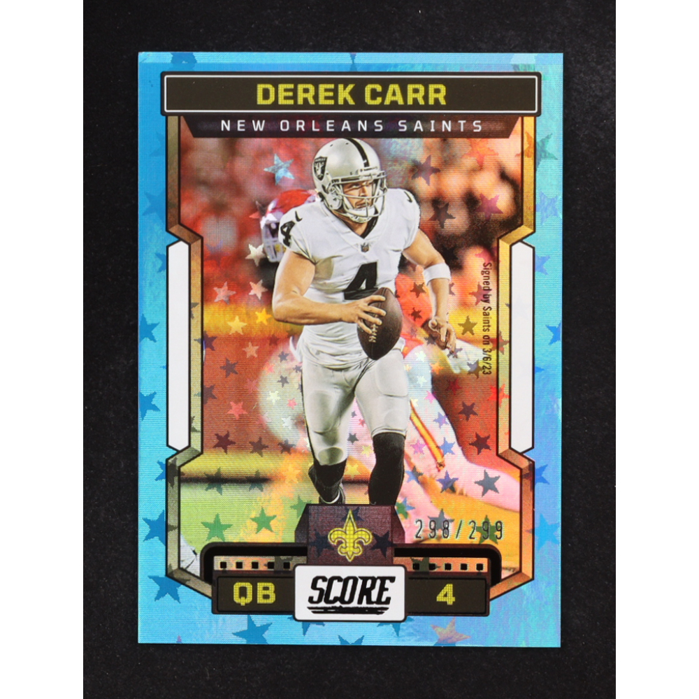 Derek Carr 2023 Score Stars #137 #298/299 at PristineAuction.com