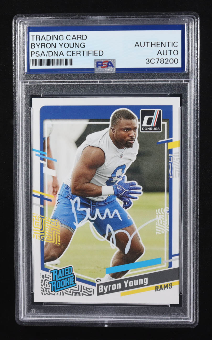 Byron Young Signed 2023 Panini Donruss RR #355 RC (PSA) at PristineAuction.com Byron Young Signed 2023 Panini Donruss RR #355 RC (PSA) at PristineAuction.com