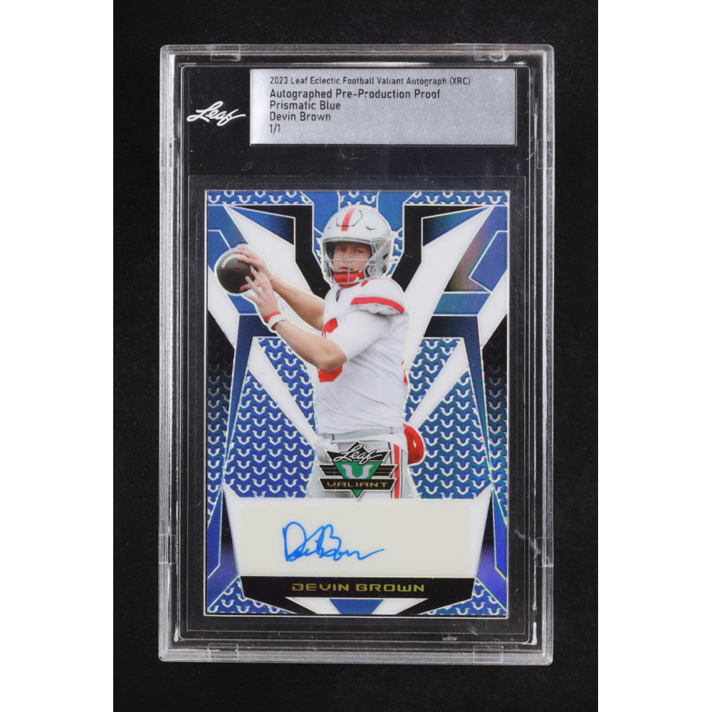 Devin Brown 2023 Leaf Electric Valiant Autograph Pre-Production Proof Prismatic Blue #NN #1/1 (Leaf) at PristineAuction.com