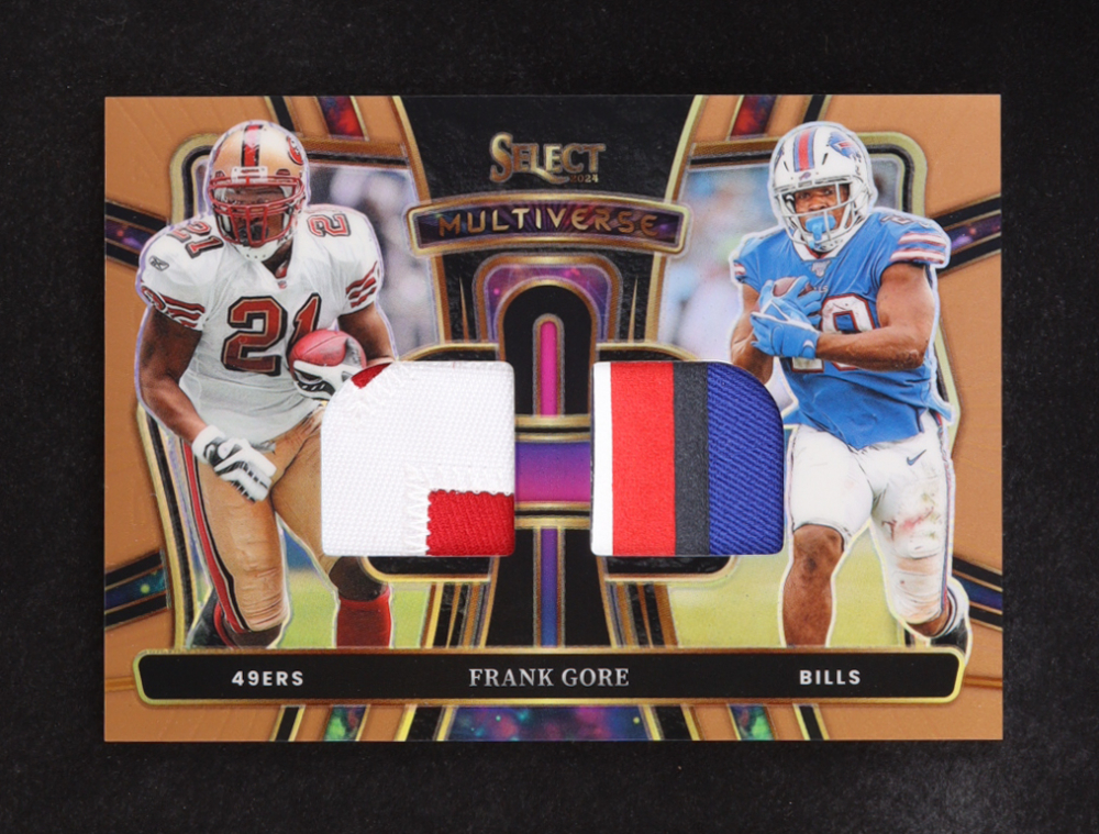 Frank Gore 2024 Select Multiverse Dual Jerseys Prizm Copper #3 #28/49