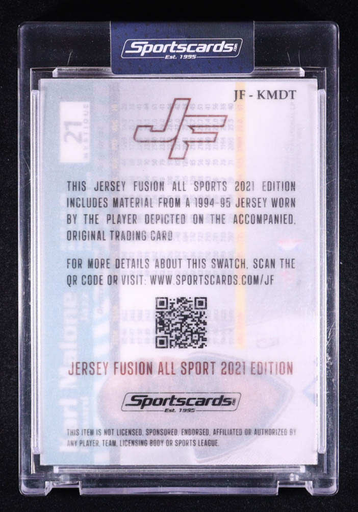 Karl Malone 2021 Fleer Jersey Fusion Mystique GU Patch #21 #JF-KMDT at PristineAuction.com Karl Malone 2021 Fleer Jersey Fusion Mystique GU Patch #21 #JF-KMDT at PristineAuction.com