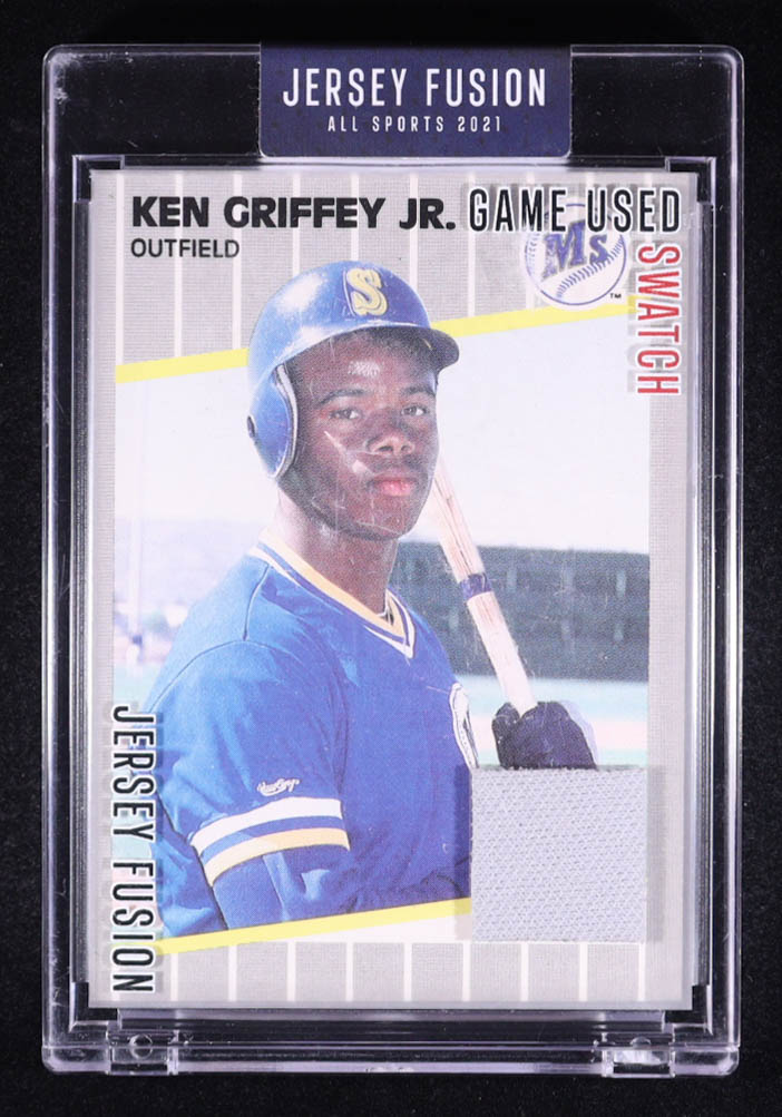 Ken Griffey Jr. 2021 Fleer Jersey Fusion Game-Used Patch #548 #JF-KG91 RC at PristineAuction.com Ken Griffey Jr. 2021 Fleer Jersey Fusion Game-Used Patch #548 #JF-KG91 RC at PristineAuction.com