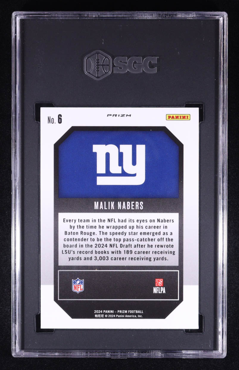 Malik Nabers 2024 Panini Prizm Emergent Green Wave #6 RC (SGC 9.5) at PristineAuction.com Malik Nabers 2024 Panini Prizm Emergent Green Wave #6 RC (SGC 9.5) at PristineAuction.com