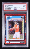 Bo Nix 2024 Panini Donruss Optic Preview Red Wave RR #369 RC (PSA 9) at PristineAuction.com