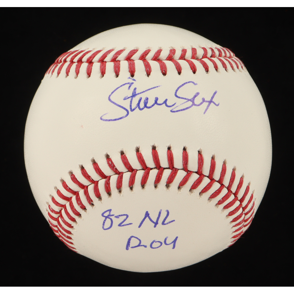 Steve Sax Signed OML Baseball Inscribed "82 NL ROY" (Schwartz) at PristineAuction.com