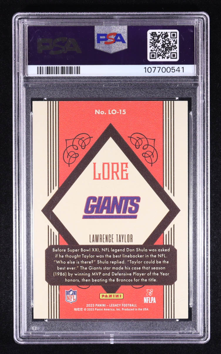 Lawrence Taylor 2023 Panini Lore Legacy #LO15 (PSA 9) at PristineAuction.com Lawrence Taylor 2023 Panini Lore Legacy #LO15 (PSA 9) at PristineAuction.com