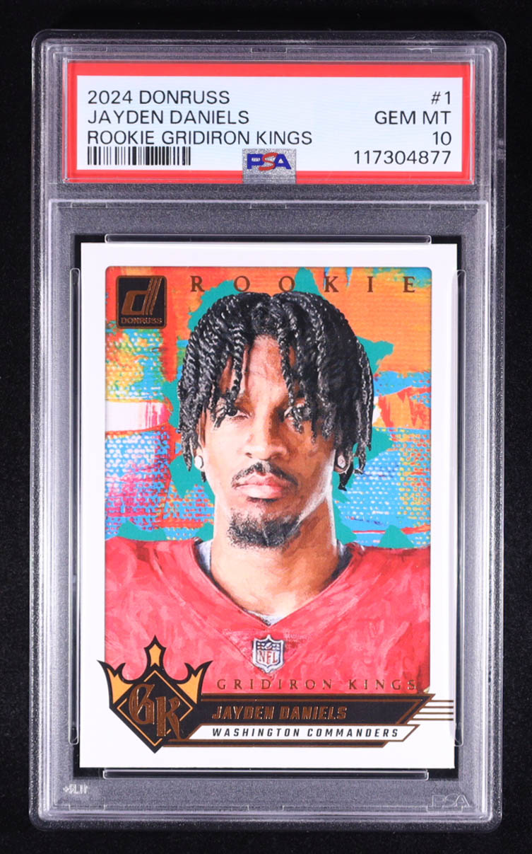 Jayden Daniels 2024 Panini Donruss Gridiron Kings RR #1 RC (PSA 10) at PristineAuction.com Jayden Daniels 2024 Panini Donruss Gridiron Kings RR #1 RC (PSA 10) at PristineAuction.com
