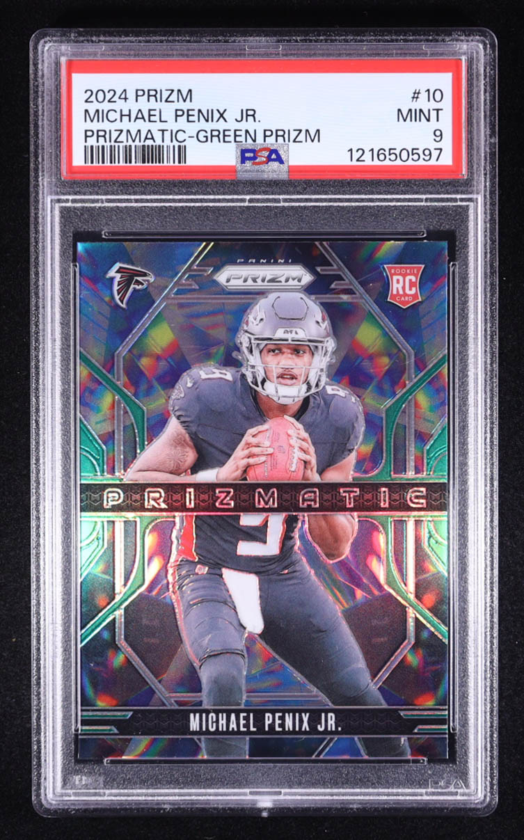 Michael Penix Jr. 2024 Panini Prizmatic Green Prizm #10 RC (PSA 9) at PristineAuction.com Michael Penix Jr. 2024 Panini Prizmatic Green Prizm #10 RC (PSA 9) at PristineAuction.com