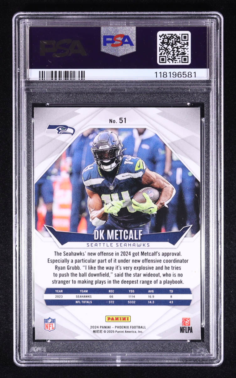 DK Metcalf 2024 Panini Phoenix Lazer #51 (PSA 10) at PristineAuction.com DK Metcalf 2024 Panini Phoenix Lazer #51 (PSA 10) at PristineAuction.com