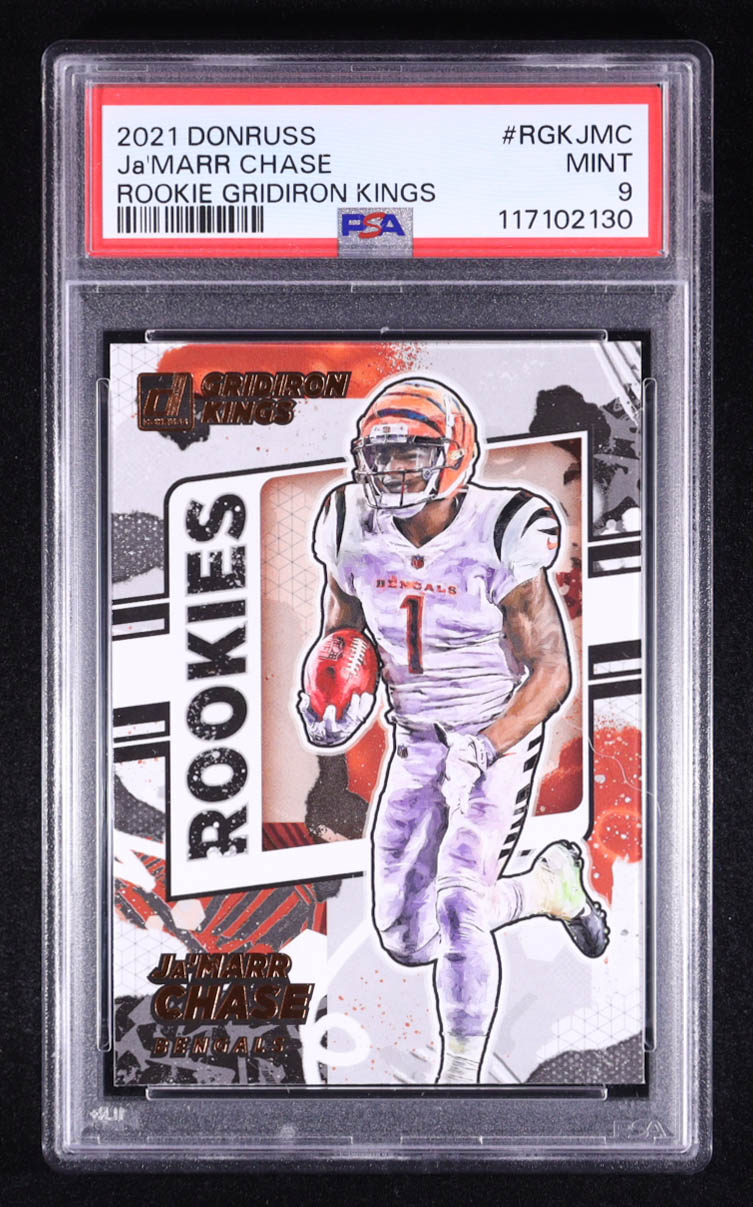 Ja'Marr Chase 2021 Panini Donruss Gridiron Kings #RGKJMC RC (PSA 9) at PristineAuction.com Ja'Marr Chase 2021 Panini Donruss Gridiron Kings #RGKJMC RC (PSA 9) at PristineAuction.com