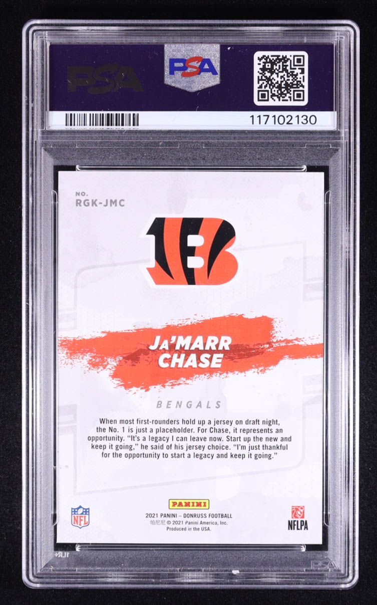 Ja'Marr Chase 2021 Panini Donruss Gridiron Kings #RGKJMC RC (PSA 9) at PristineAuction.com Ja'Marr Chase 2021 Panini Donruss Gridiron Kings #RGKJMC RC (PSA 9) at PristineAuction.com