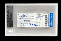 JJ McCarthy, Blake Corum & Donovan Edwards Signed 2024 National Championship Game Ticket (BGS) at PristineAuction.com