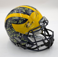 2025 Michigan Wolverines Full-Size Authentic On-Field Speed Helmet Team-Signed By (70+) with Bryce Underwood & Justice Haynes (JSA) at PristineAuction.com