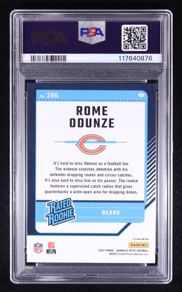 Rome Odunze 2024 Donruss Optic Purple Shock RR #286 RC (PSA 9) at PristineAuction.com Rome Odunze 2024 Donruss Optic Purple Shock RR #286 RC (PSA 9) at PristineAuction.com