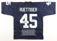 Rudy Ruettiger Signed Career Highlight Stat Jersey Inscribed "Never Quit" (Beckett) at PristineAuction.com