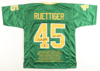 Rudy Ruettiger Signed Career Highlight Stat Jersey Inscribed "Never Quit" (Beckett) at PristineAuction.com
