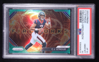 CJ Stroud 2023 Panini Fireworks Green Prizm #F10 RC (PSA 10) at PristineAuction.com