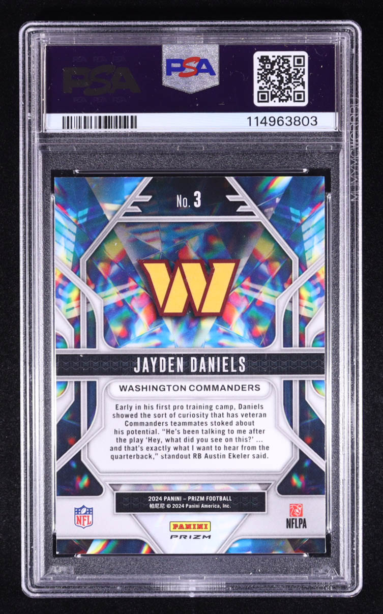 Jayden Daniels 2024 Panini Prizmatic Green Wave #3 RC (PSA 9) at PristineAuction.com Jayden Daniels 2024 Panini Prizmatic Green Wave #3 RC (PSA 9) at PristineAuction.com